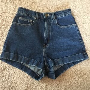 American Apparel High Waisted Jean Shorts